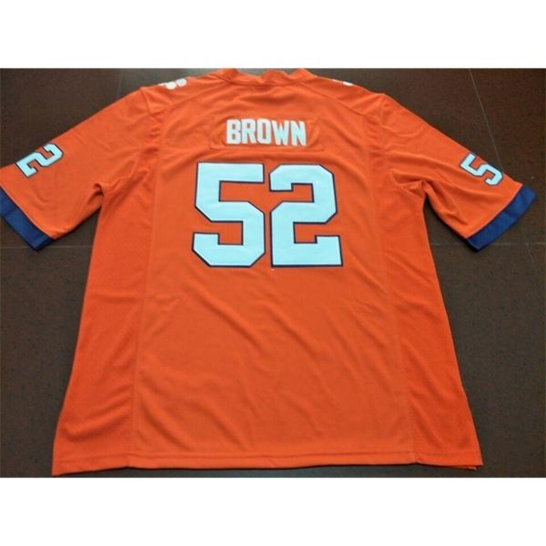 

3740 clemson tigers tyler brown #52 real full embroidery college jersey size s-4xl or custom any name or number jersey, Black