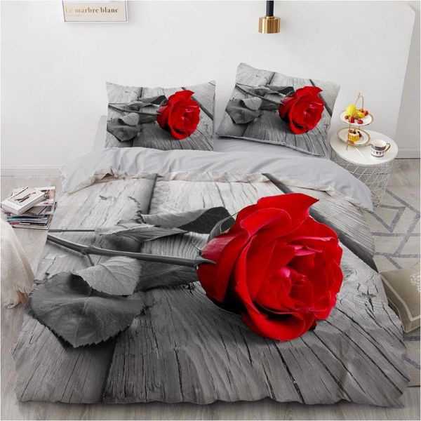 

3d bedding set single double king size 3pcs duvet cover set comforter/quilt pillow case flowers bed microfiber