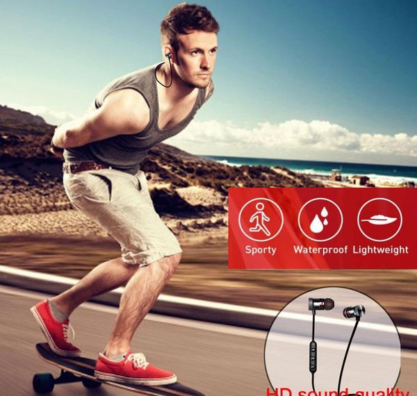 

5.0 bluetooth earphone sports neckband magnetic wireless headset stereo earbuds music metal headphones with m qylpfw qpseller