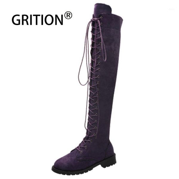 

grition women boots middle-heel bretheable non-slip round head increasing height warm long white boots white 2020 new1, Black