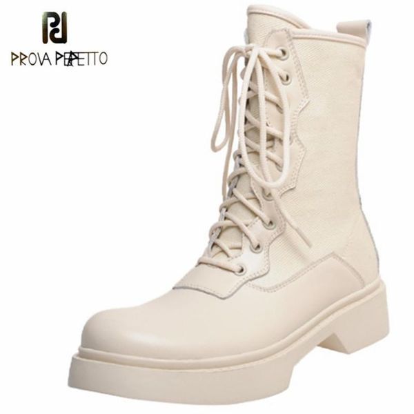 

prova perfetto leisure botas mujer classics cross-tied square heel zapatos de mujer winter keep warm non-slip cool short boots, Black