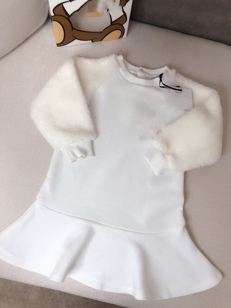 

2021 new luxury design long sleeve sweater knitted toddler casual warm dress chiffon baby girl winter dress with ing, Red;yellow
