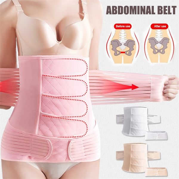 

postnatal support belly band high waist shaping belly band women 2-in-1 belt set waist shaper trainer corset shapewear clothes 201222, Black;white