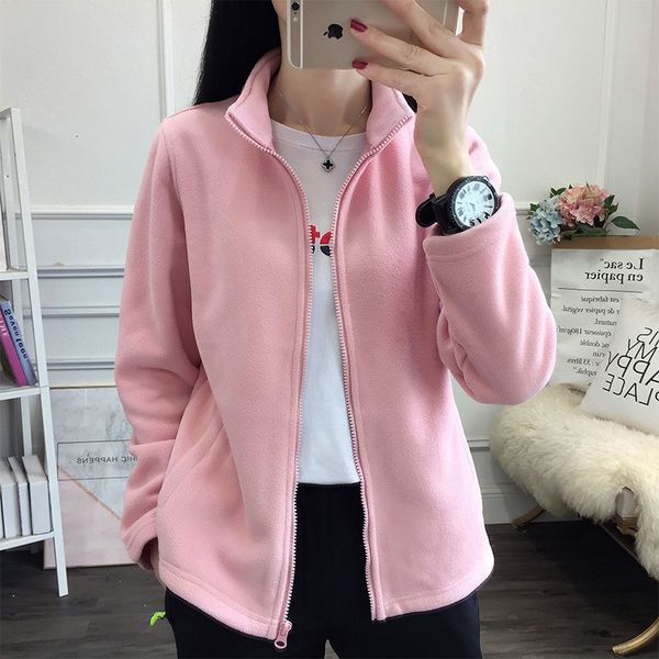 

2021 new winter female polar autumn long men's selects wool jacket outdoors couples thicken woman's velvet 1ogo, Black;brown