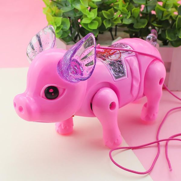

звук светого piggy игрушки поводок piggy luminous концерт прогулка cute cute pig портативный электрический зажженный детские игрушки моделир