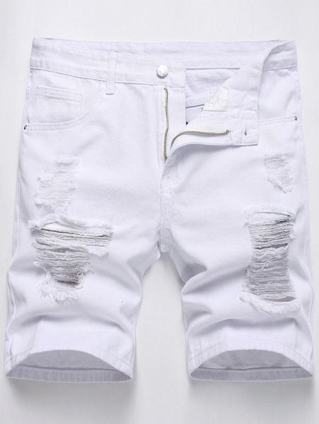 

men ladder distressed denim shorts z1is#, Blue