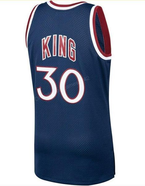 

custom #30 bernard king mitchell & ness basketball jersey men's all stitched any size 2xs-3xl 4xl 5xl name or number, Black;red