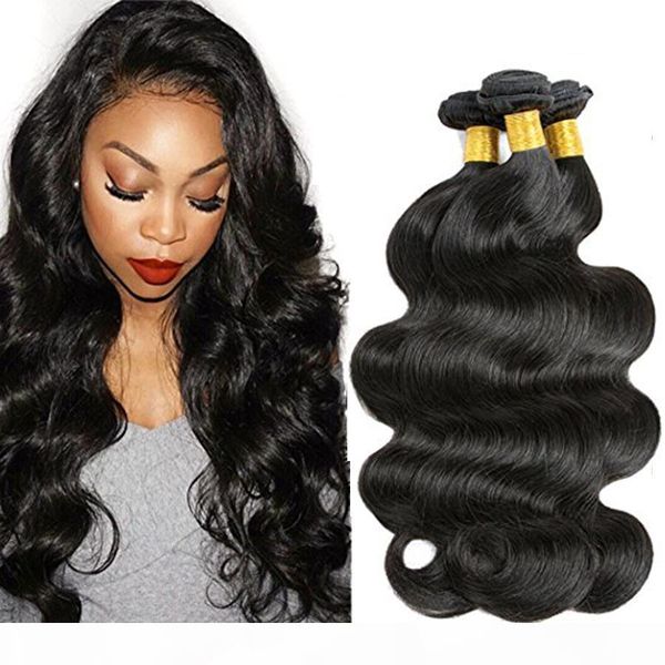 

body wave hair natural color 8-30 inch 7a brazilian unprocessed 100% human hair wholesale 3 bundles virgin hair sell, Black;brown