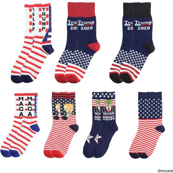 Creative Trump Socks Rendi l'America Great Again National Flag Stars Stripes Stockings Woming Women Funny Men Cotton Socks