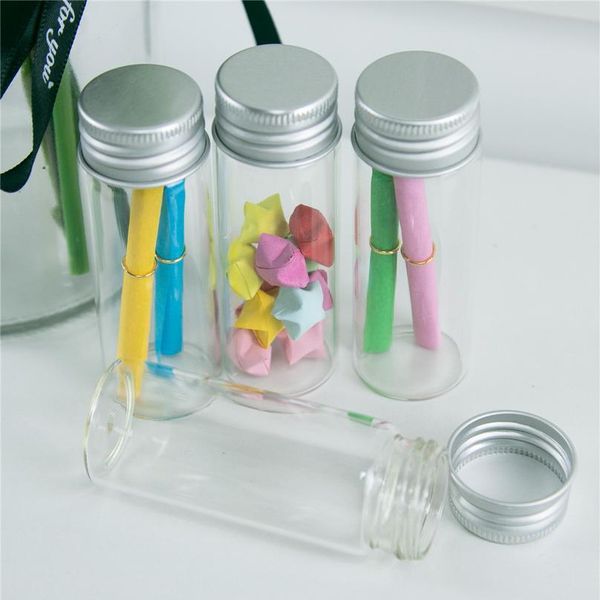 

30*80*21mm 40ml glass bottles aluminium lid empty transparent clear gift wishing bottles jars 24pcslot 30*80*2 jllkej