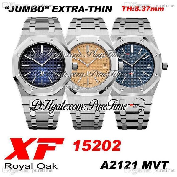

2020 xf v2 39mm extra-thin 15202 cal a2121 automatic mens watch 3 styles colors stainless steel bracelet edition ptpa puretime v6p8, Slivery;brown