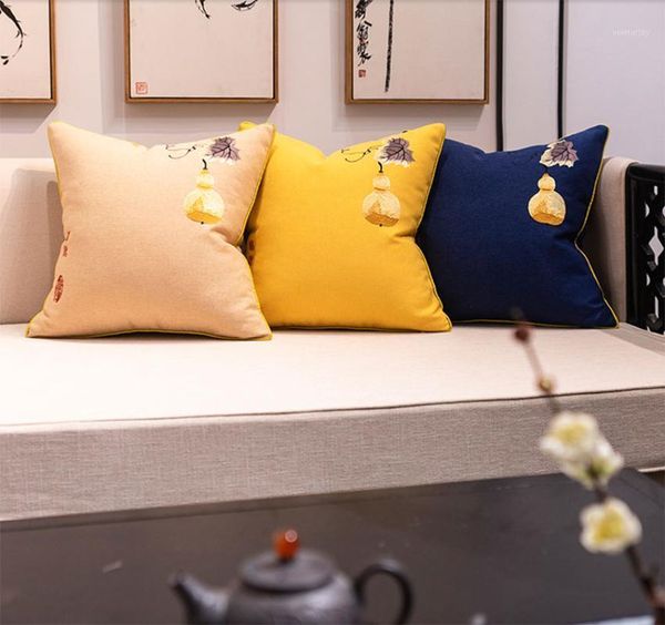 

oriental scenery yellow red blue pillow/almofadas case,modern seat back cushion cover 30x50 45 50,decorative throw pillow case1