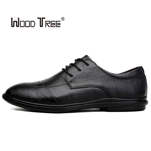 

dress shoes woodtree fashion casual men's summer breathable brock youth business dressing, Black