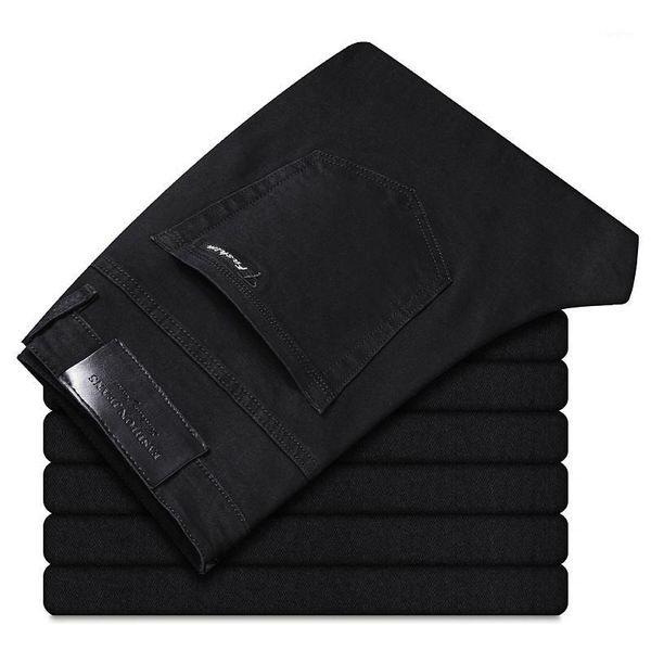 

spring and summer men thin white jeans fashion casual classic style slim fit soft trousers male brand advanced stretch pants1, Blue