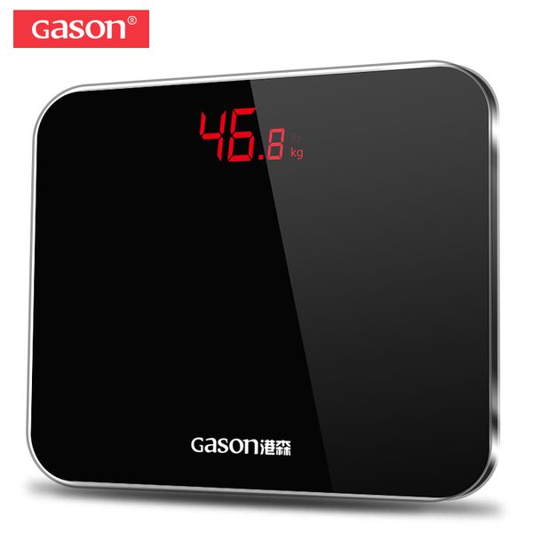 Bilancia da bagno GASON A3 Accurate Smart Electronic Digital Weight Home Floor Health Display a LED in vetro temperato 180kg Y200106