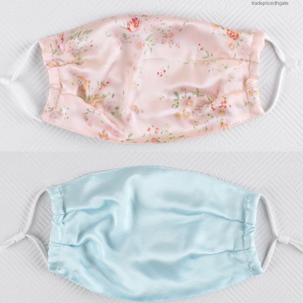 

floral face print dustproof mask silk sun-resistant fashion masks women summer thin mouth 4sdn