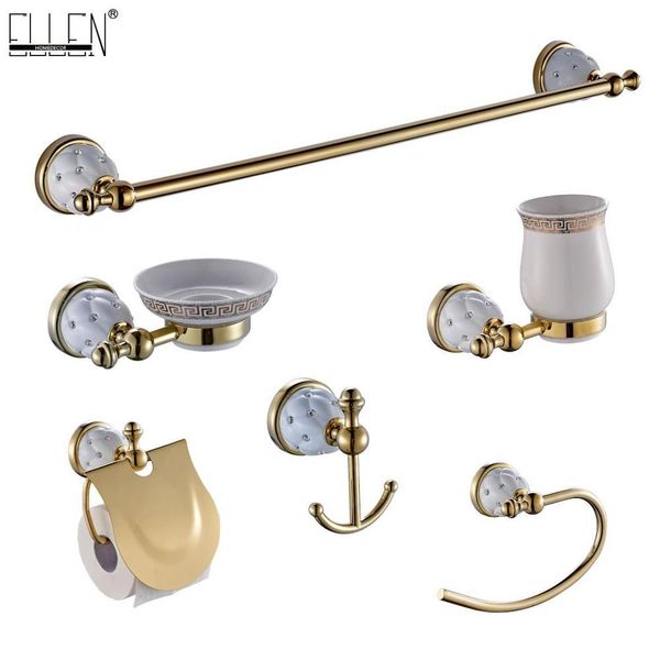 

золотые аксессуары для ванной комнаты с dimmond полотенце держатель мыльница держатель для туалетной бумаги robe hook сушильные elk5200 bbyv