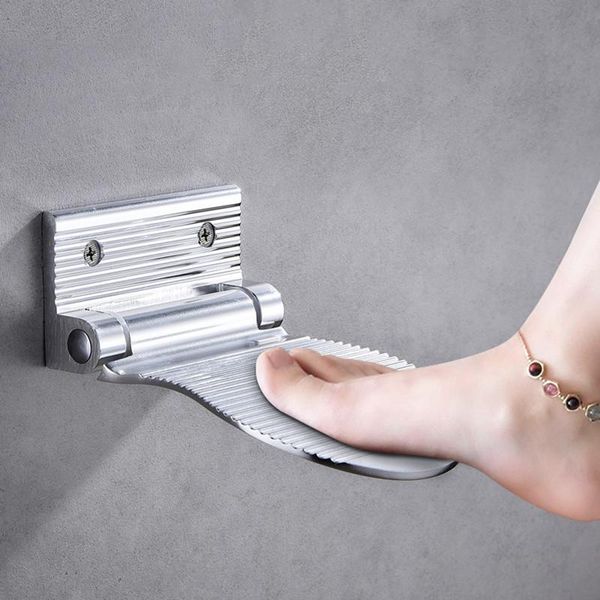 

shower footstool aluminium alloy black/silver wall mounted 1pc shower footstool bathroom rest pedestal hardware