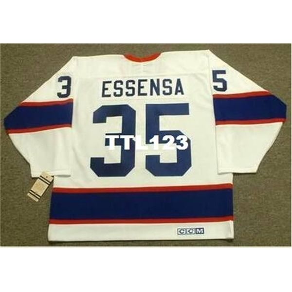 

421 #35 bob essensa winnipeg jets 1991 ccm vintage home hockey jersey or custom any name or number retro jersey, Black
