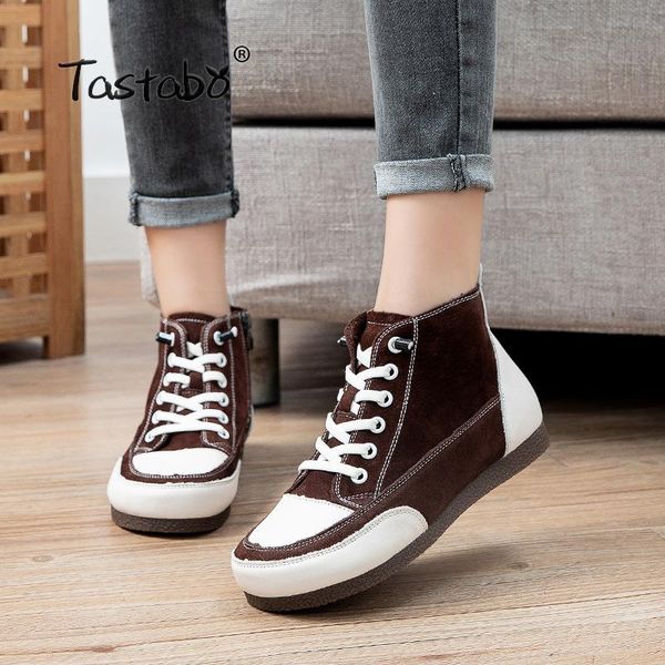 

handmade 2020 boots women genuine leather shoes woman rubber ankle boots female lace up retro shoes 20118, Black