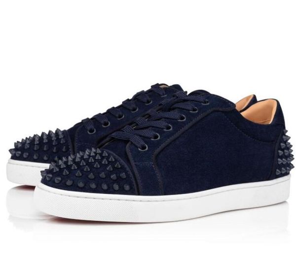 

elegant men's seavaste 2 orlato sneaker men's red bottom sneaker shoes low rivets leisure women casual leather couple outdoor trai, Black