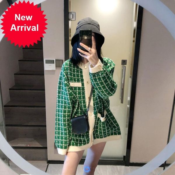 

2021 new female spring design luxury vintage shredded plaid mesh single breasted cardigans jacket sweater lrt0, White;black