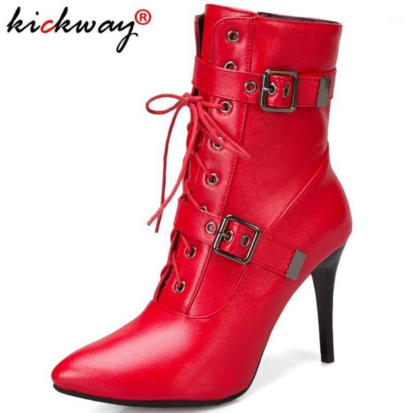 

boots buckle ankle for women fashion high heels women's autumn winter motorcycle party shoes large size 19 501, Black