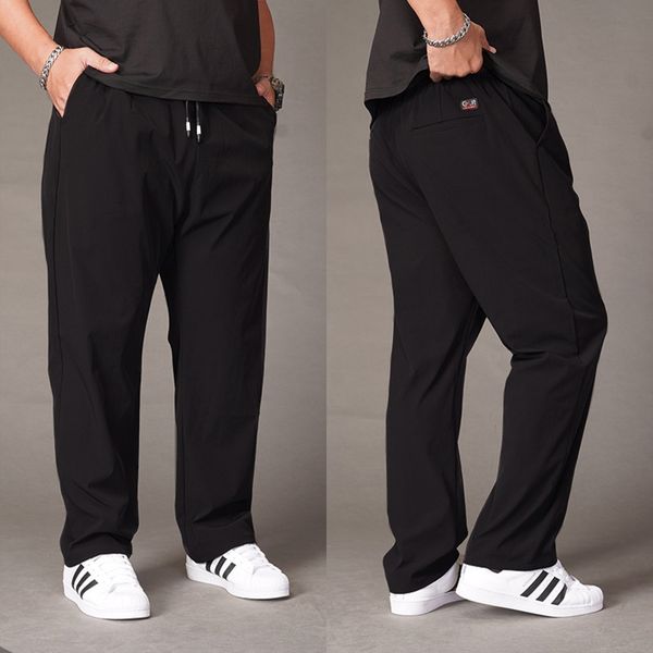 

sports casual fat spring and autumn fattening plus size men's sports pants loose straight fat men's casual pants ygptg, Blue
