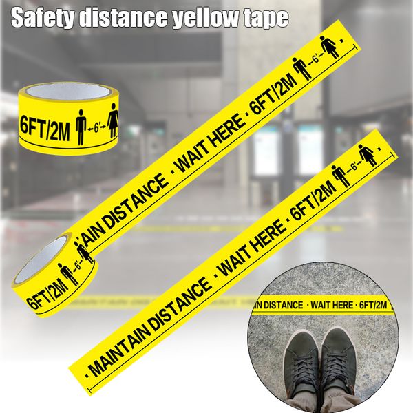 

5Pieces/Lot Social Distancing Floor Sign Maintain 6 FT Distance 108 FT Long Floor Sign Sticker Tape H-best 2016