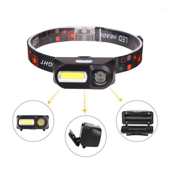 

outdoor camping portable mini xpe+cob led headlamp usb charging fishing headlights1