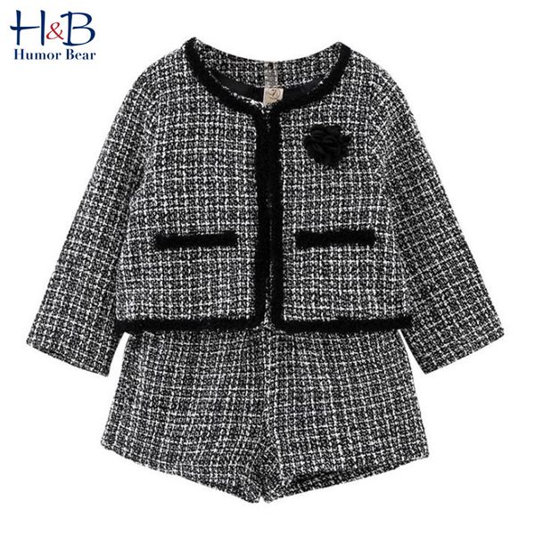 

humor bear girls clothing suit autumn winter 2020 student cardigan long sleeve sweater+ skirt sets baby kids children clothesx1019, White
