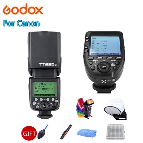 

flashes godox685cl camera flash 2.4ghz high speed 1/8000s gn60 + xpro-c wireless transmitter for eos gift