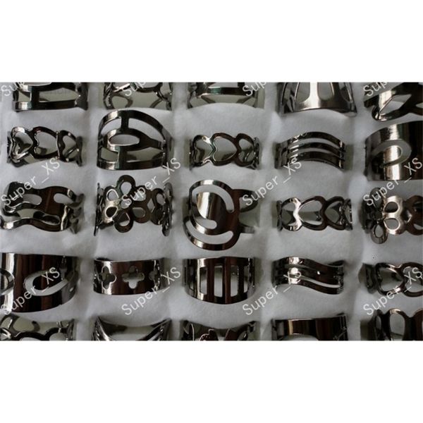 

iron black style fashion alloy rings for titanium women men jewelry wholesale bulk packs lr128 ing, Golden;silver