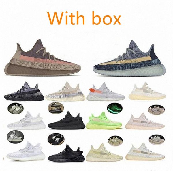 

with box kanye west v2 fade natural asriel carbon ash blue pearl stone flax glow ten dark hypersapce running shoes men women sneakers b1oe#