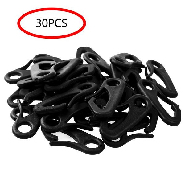 

30pcs plastic clip snap hook keychain spring buckle luggage backpack straps buckles bagswebbing accessories snap clip hook, Black