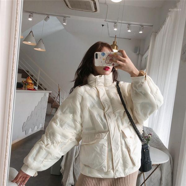 

winter women down jacket slim warm short parka 2020 new loose fashion small little fragrance jacket m1171, Black