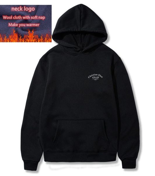 

mens hoodie sweater women and men sweatshirts stylish fashion tide long sleeve cotton blend printed pullover casual streetwear di̴or, Black