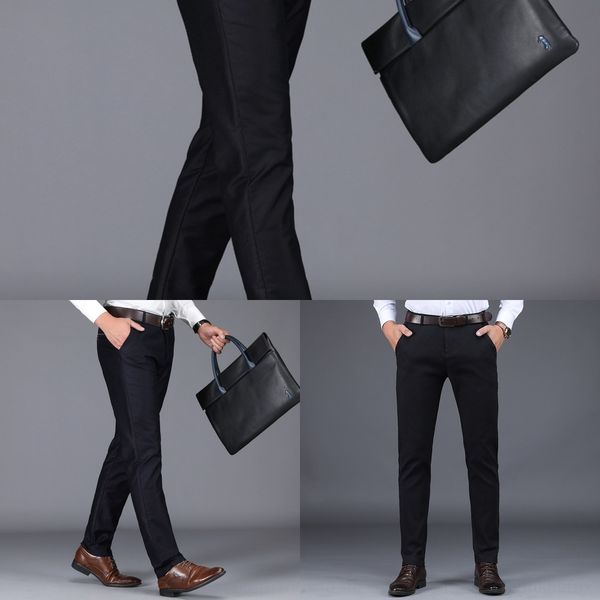 

2ycla мужские брюки осень прямой моды молодость бизнес случайный новый хлопок сплошной цвет большой размер группы trousersfour и брюки хлопч, Blue