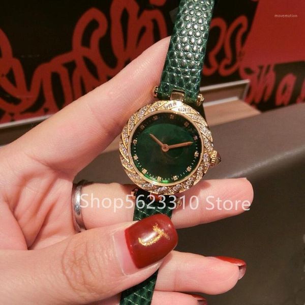 

luxury women full diamond petals watches silver yellow gold bezel quartz clock multicolor mother of pearl wrist watch 27mm1, Slivery;brown