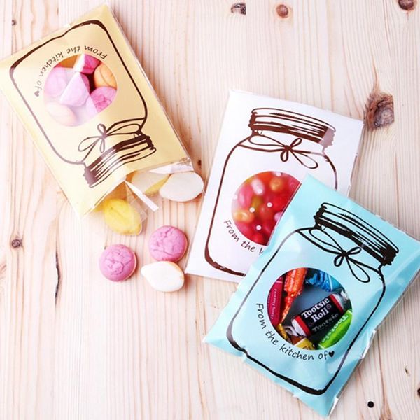 Geschenkverpackung 100pcs S￼￟igkeitenbeutel wiederverschlie￟bare Verpackungen s￼￟e Tasche f￼r Schokoladenkekse getrocknete Obst Konfekt Party Dekoration1