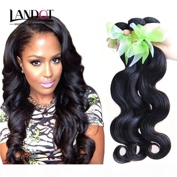 

brazilian virgin hair body wave 100% human hair weave bundles unprocessed peruvian malaysian indian cambodian mongolian remy hair extensions, Black