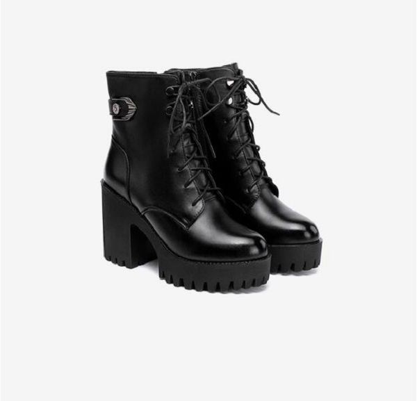 Mulheres Botas Chaussures Plataforma Preta Sapatos Senhora Mulheres 8cm 10cm Boot Tênis De Couro Treinadores Esportes Sapatilhas Tamanho 35-43 07