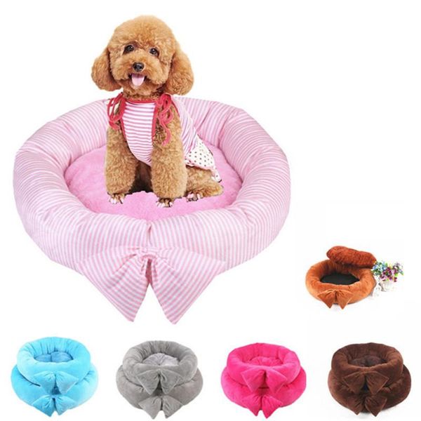 

cat beds & furniture cute bow tie removable pet dog nest small medium bed pad warm luxury dogs sleeping cushion lovely house puppy mat sofas