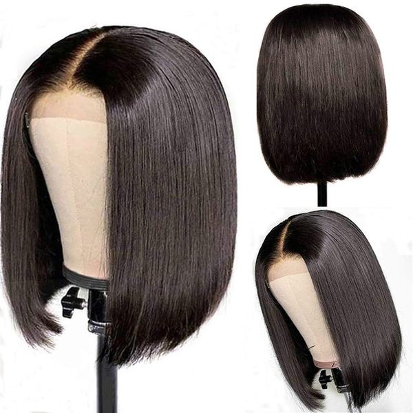 

straight hair bob wig brazilian lace front human hair wigs remy 13x4 lace front wig straight bob human hair wig for woman, Black;brown