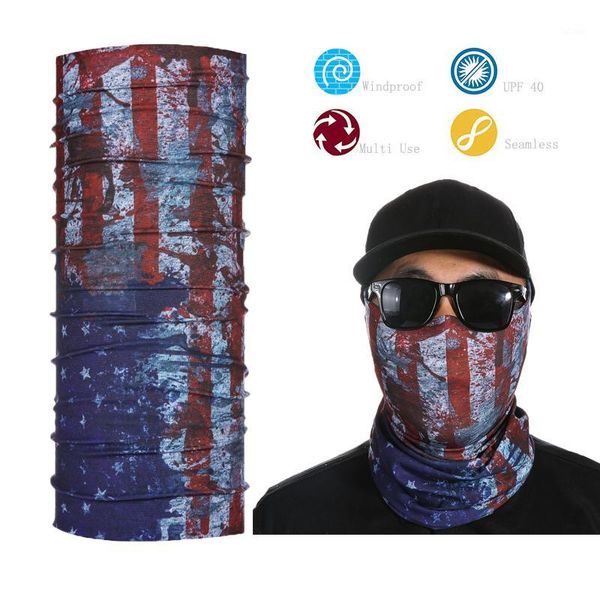 

american flag bandana multi face shield1, Blue;gray