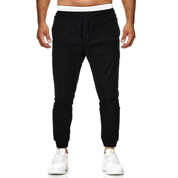 

men's pants dark print black elastic waist casual corset