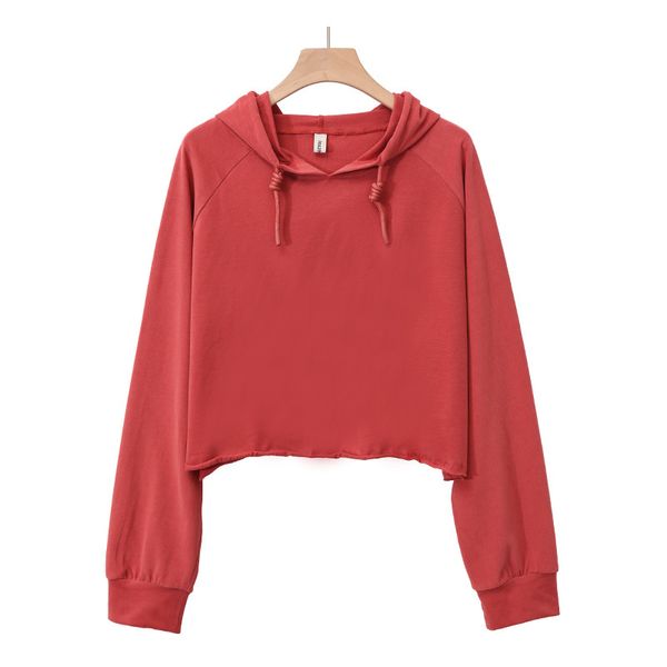 

100% cotton solid women's crop hoodie 2020 autumn long sleeve ladies oversized streetwear pullover sweatshirt m30624, Black;white