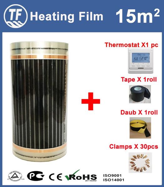 

smart electric heaters only $199-$215, 15 sqm length 30m far infrared floor heating films with accessories ac220v, 220w/sqm home warming pad