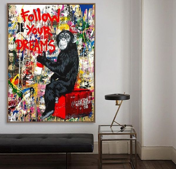 

картинки человек мечты картины стена супер граффити главная абстрактные плакаты отпечатки декор комната искусство орангутана surelife животн