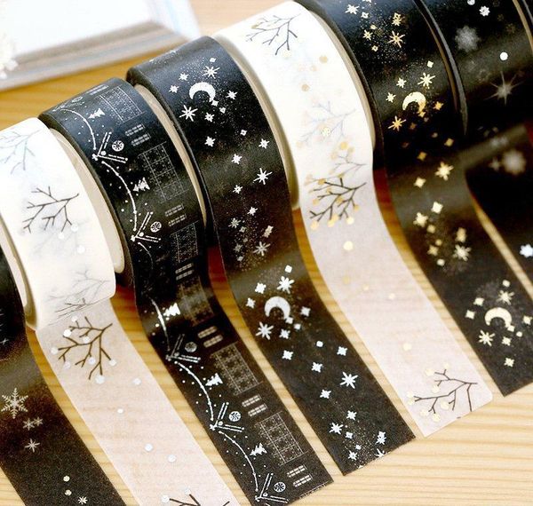 

jonvon satone masking tape japanese bronzing ironing silver decoration labels diary hand book washi scrapb bbytpc bde_luck